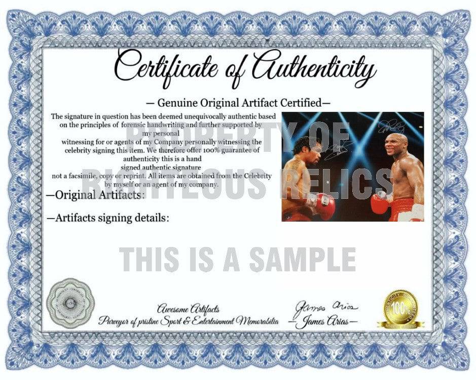 Manny Pacman Pacquiao and Floyd Money Mayweather 16 x 20 photo signed with proof - Awesome Artifacts 