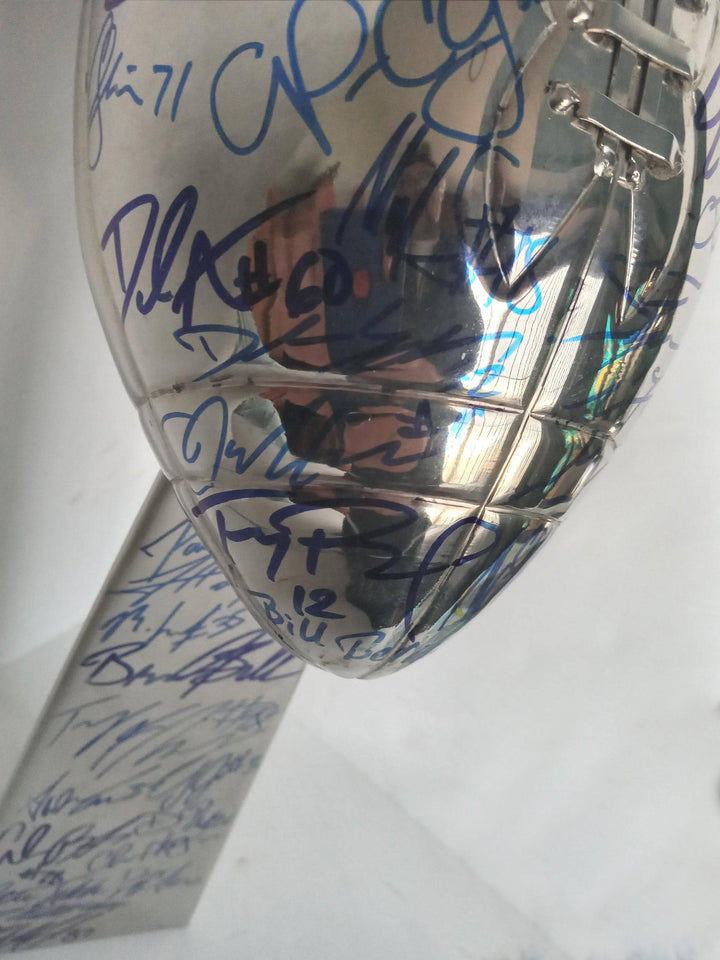 Tom Brady, Rob Gronkowski, New England Patriots Super Bowl champions team signed Lombardi trophy with proof - Awesome Artifacts 