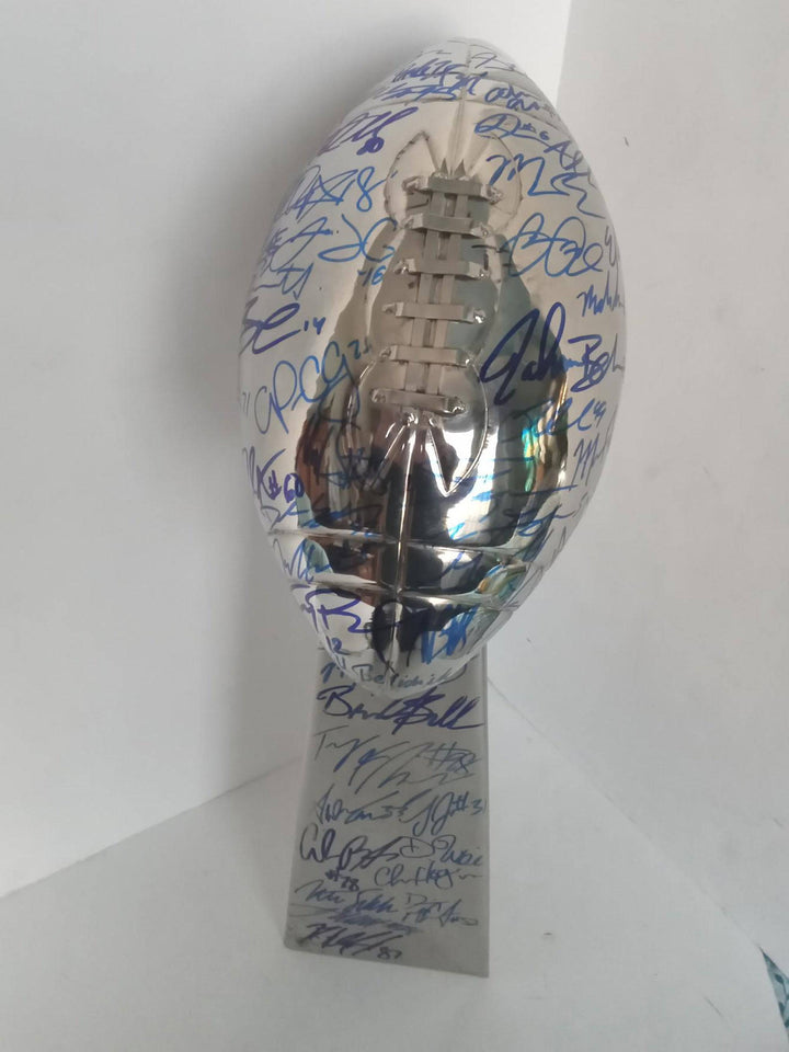 Tom Brady, Rob Gronkowski, New England Patriots Super Bowl champions team signed Lombardi trophy with proof - Awesome Artifacts 