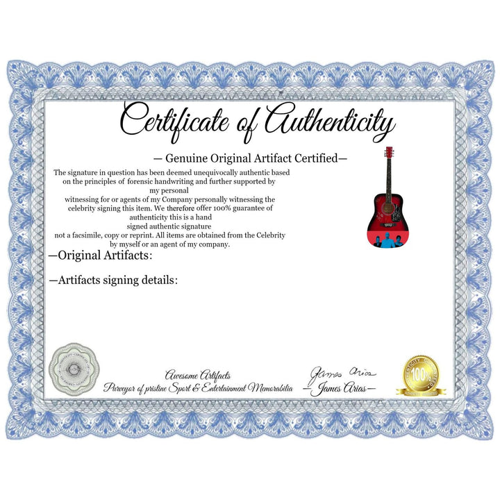 The Human League One of a Kind full size acoustic guitar signed with proof.