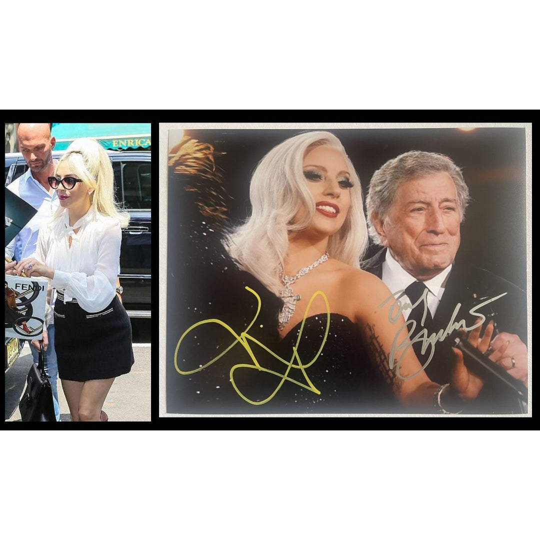 Tony Bennett and Lady Gaga 8x10 photo sign with proof