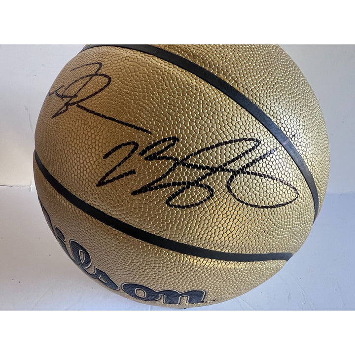 Wilson NBA Gold Edition basketball signed by LeBron James and Michael Jordan with proof $2,999