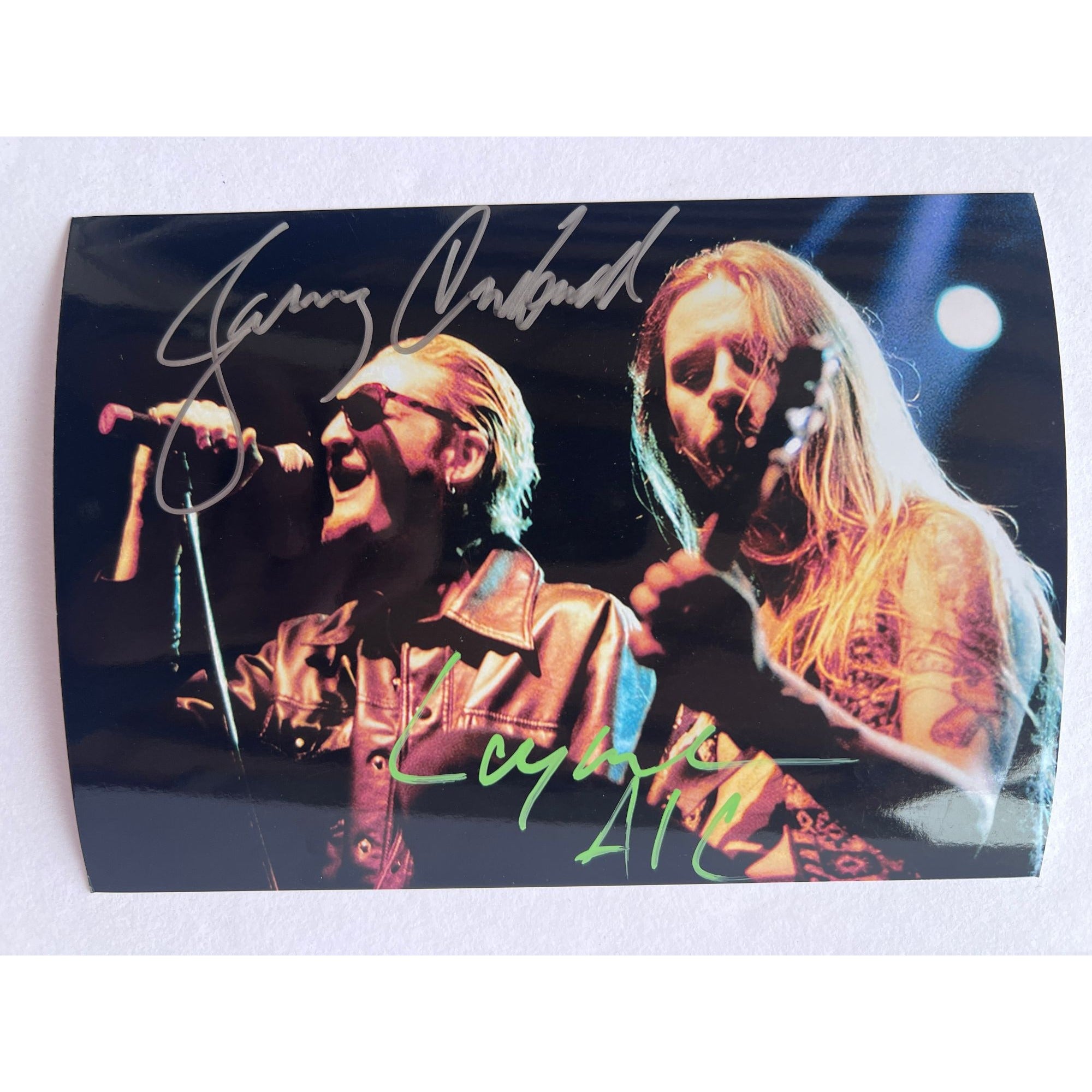 Alice in Chains Jerry Cantrell Lane Staley 5x7 photograph signed with proof