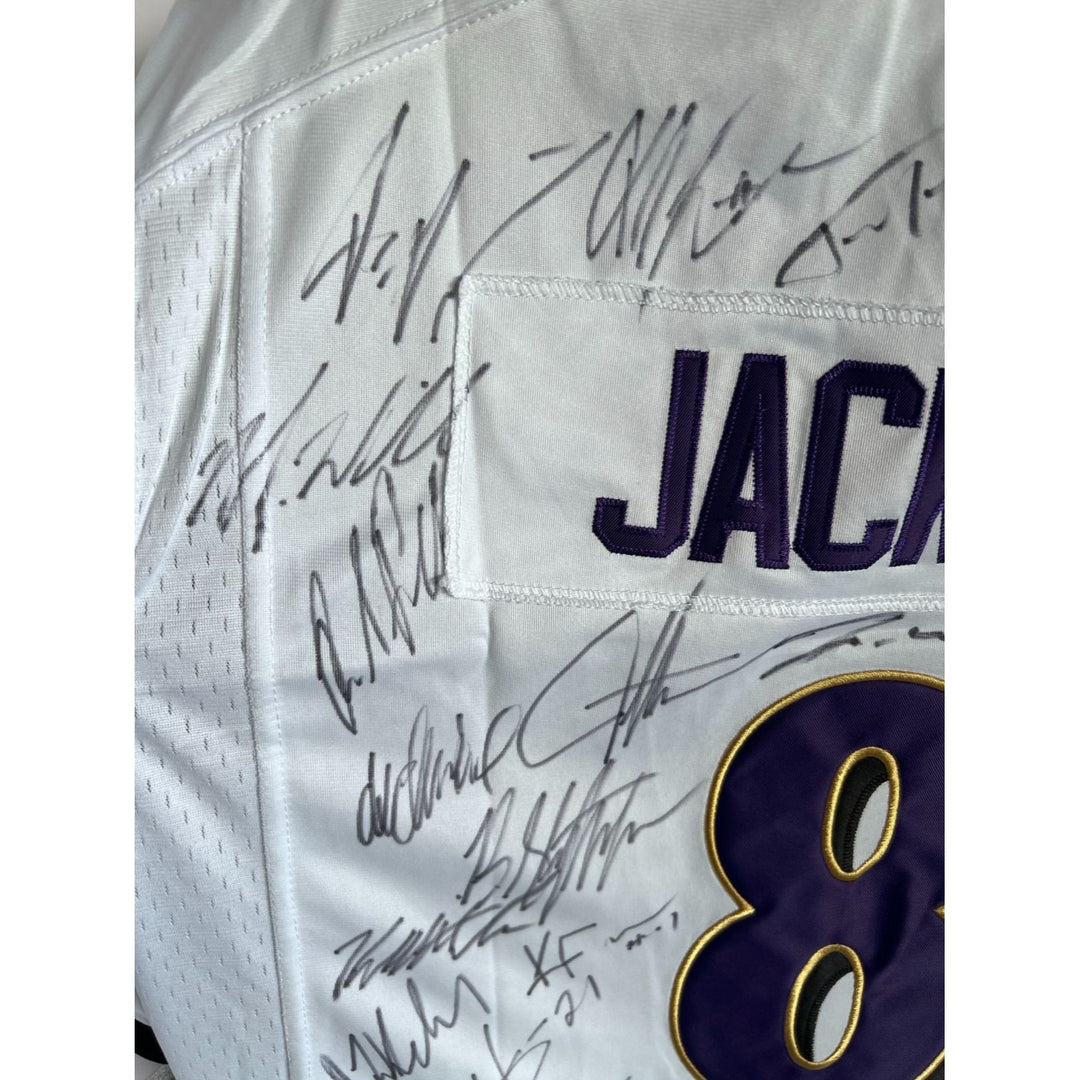 Lamar Jackson Baltimore Ravens 2023-24 team signed Nike mens size L game model jersey signed with proof