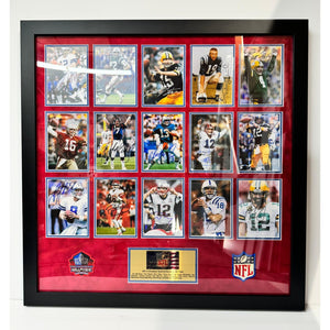 Tom Brady Bart Starr Joe Namath Johnny Unitas 15 5x7 photos signed with proof of the NFL's greatest quarterbacks of all time