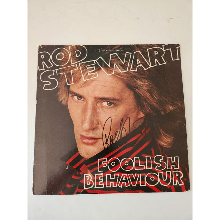 Rod Stewart foolish Behavior LP signed with proof