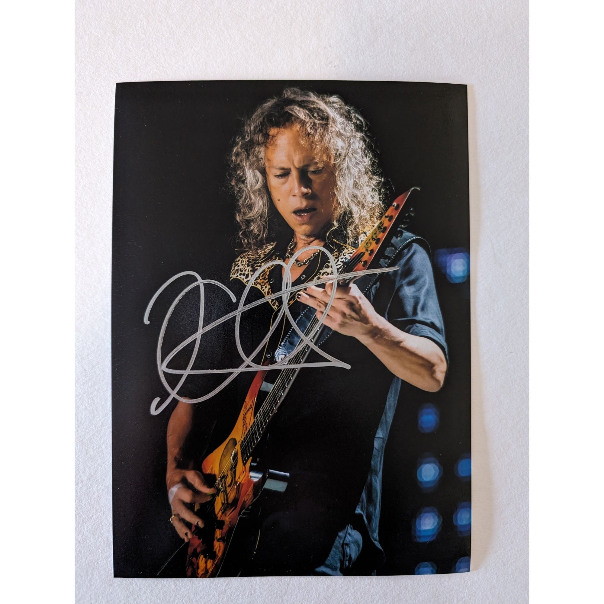 Kirk Hammett Metallica 5x7 photograph signed with proof