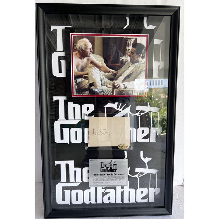 Lee Strasberg "Hyman Roth Godfather Part II" autograph book page signed and framed (17x28)