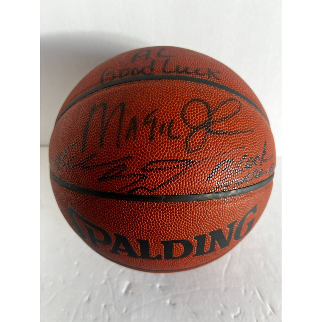 Kobe Bryant and Earvin Magic Johnson Spalding NBA basketball signed with proof