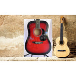 Load image into Gallery viewer, CCR John Fogerty Stu Cook Doug Clifford full size acoustic guitar signed with proof
