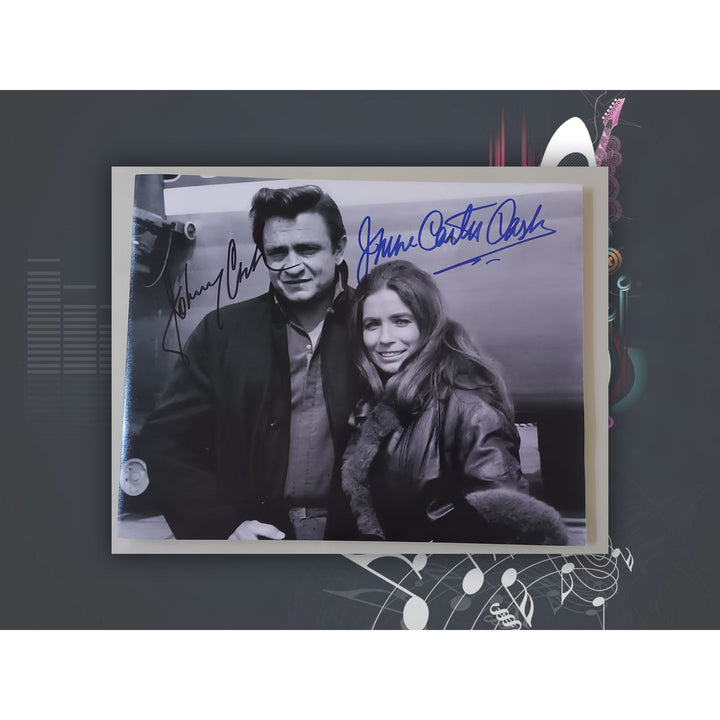 Johnny Cash and June Carter Cash signed with proof