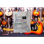 Load image into Gallery viewer, Metallica James Hetfield Lars Ulrich Kirk Hammett  Stratocaster electric pickguard signed with proof
