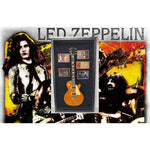 Load image into Gallery viewer, Led Zeppelin Jimmy Page Robert Plant John Paul Jones gold electric less Paul like Jimmy played  signed and framed with proof
