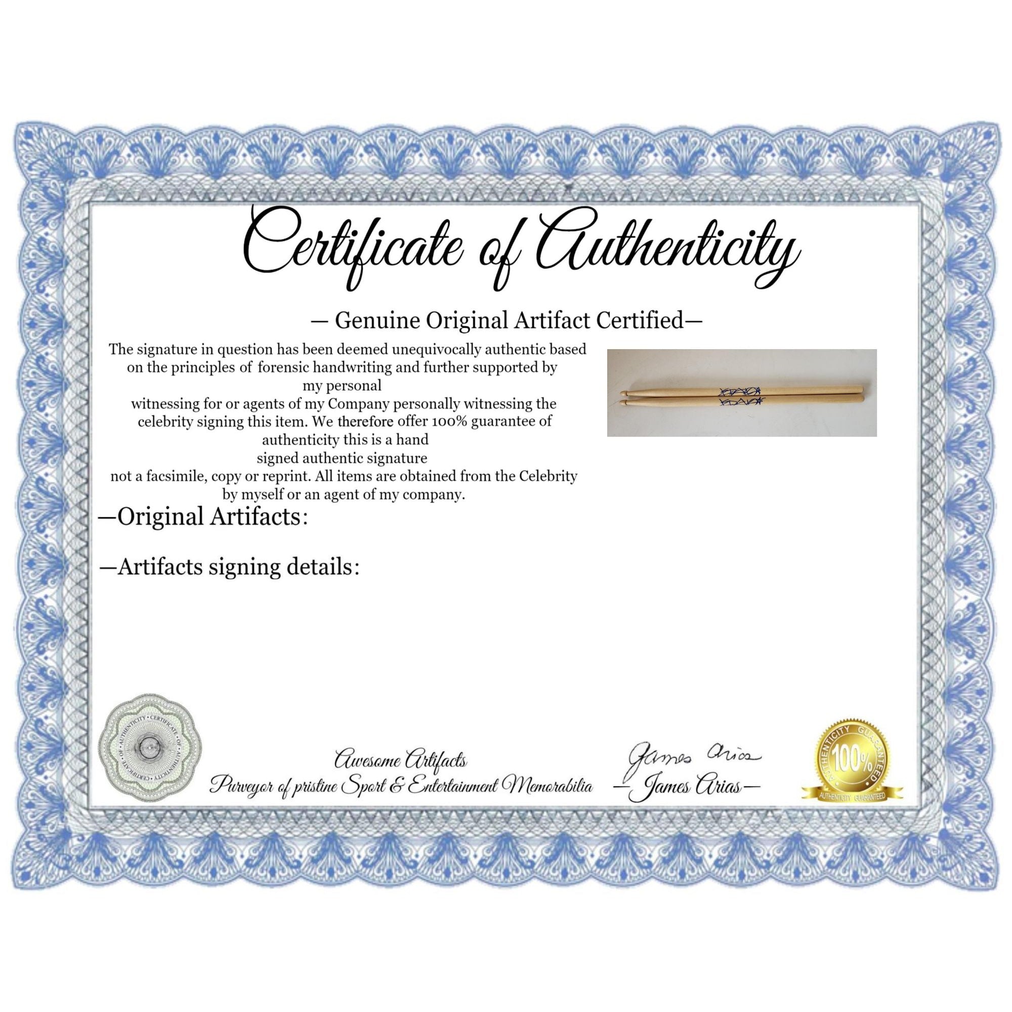 Travis Barker Blink-182 Drumstick signed with proof
