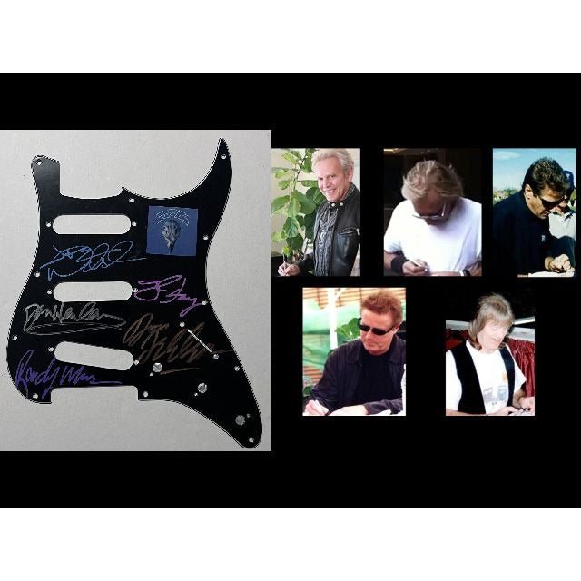 Don Henley Glenn Frey Joe Walsh Don Felder Randy Meisner the Eagles  Stratocaster electric pickguard signed with proof