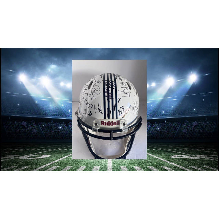 Seattle Seahawks 2013-14 Super Bowl champions commemorative Riddell helmet team signed Russell Wilson Pete Carroll Richard Sherman