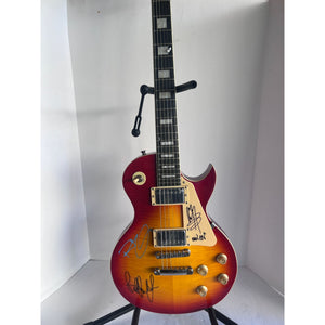 Jimmy Page, Robert Plant, John Paul Jones Led Zeppelin Les Paul style vintage electric guitar signed with proof