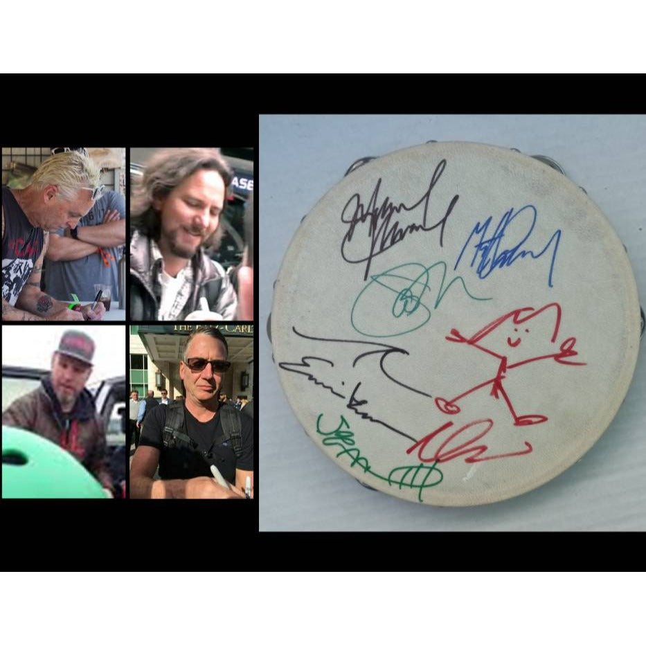 Eddie Vedder Pearl Jam 10 inch tambourine tambourine signed with proof