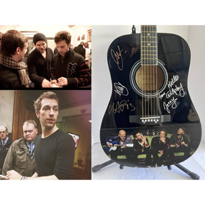 Coldplay Jonny Buckland Chris Martin Will Champion Guy Berryman  signed full size acoustic guitar with proof