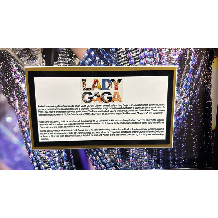 Lady Gaga incredible microphone signed with proof and custom frame - Awesome Artifacts