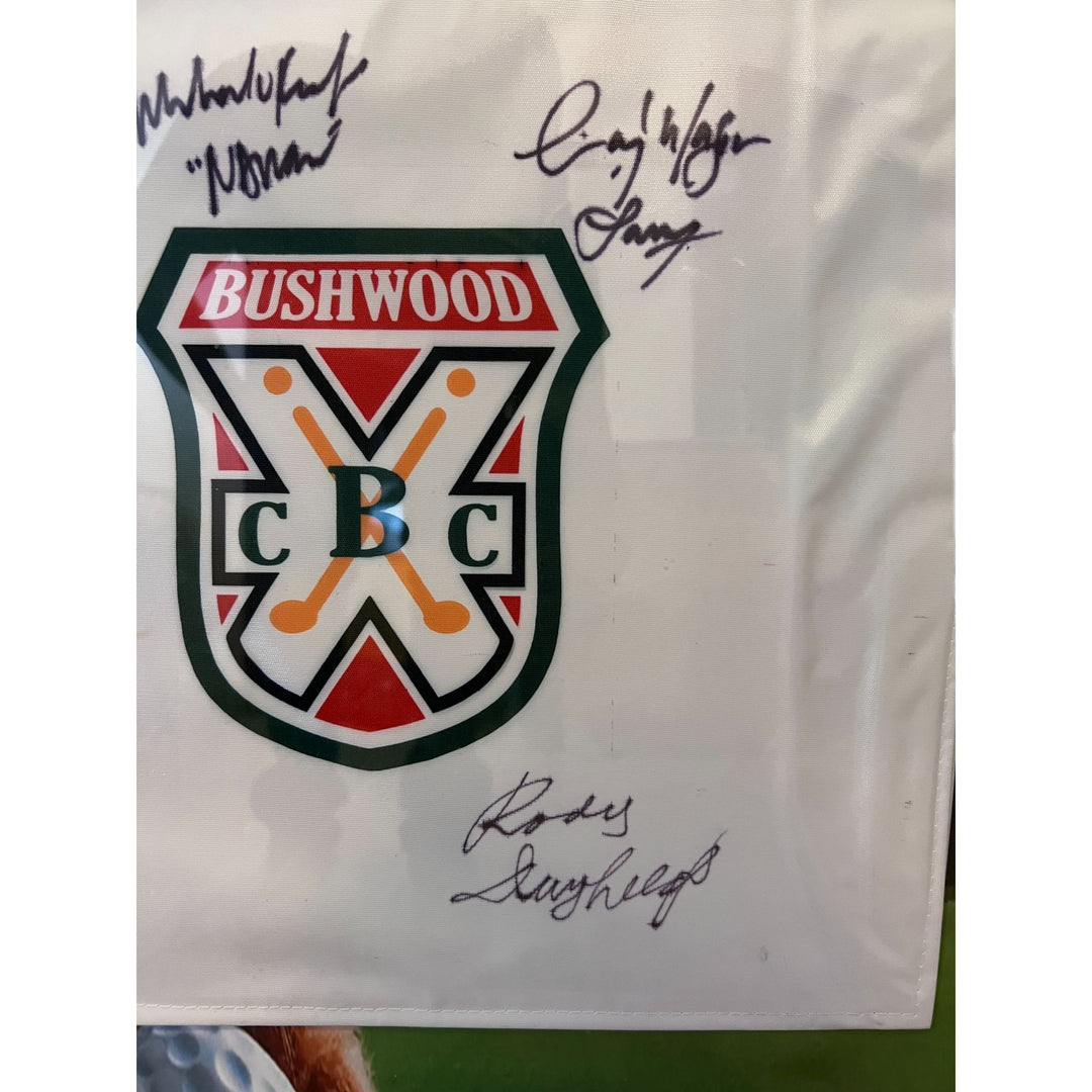 Caddyshack Bushwood Country Club Pin flag Bill Murray Rodney Dangerfield Chevy Chase cast signed with proof and framed 26x37