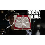 Load image into Gallery viewer, Sylvester Stallone Rocky Balboa boxing trunks with proof
