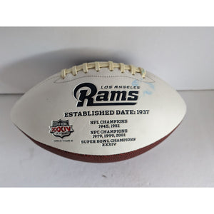Todd Gurley Robert Woods Jared Goff Los Angeles Rams full size football signed