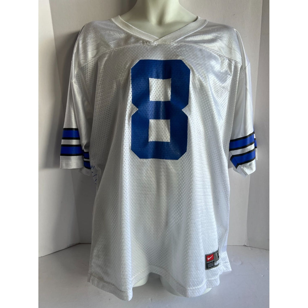 Dallas Cowboys Emmitt Smith Troy Aikman Michael Irvin Jerry Jones Barry Switzer Super Bowl championship team signed jersey signed with proof