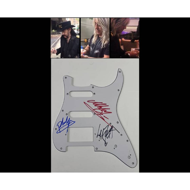 Lemmy Kilmister Motorhead band signed guitar pickguard with proof