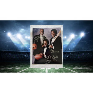Michael Jordan Walter Payton Andre Dawson 8x10 photo signed with proof