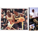 Load image into Gallery viewer, Michael Jordan Chicago Bulls and Kobe Bryant Los Angeles Lakers 16x20 photograph signed with proof
