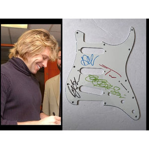 Bon Jovi Richie Sambora Jon Bon Jovi Stratocaster electric pickguard signed with proof