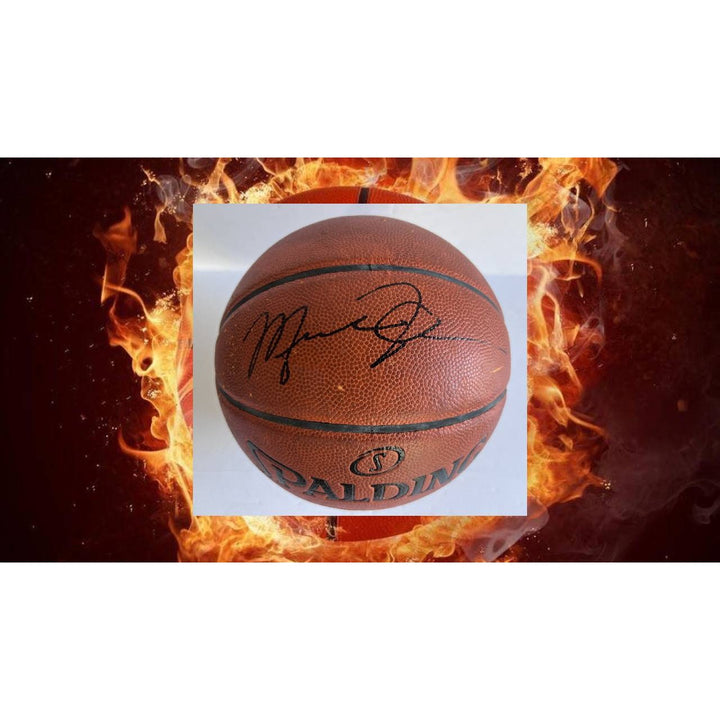 Michael Jordan David Stern Spalding NBA basketball signed with proof