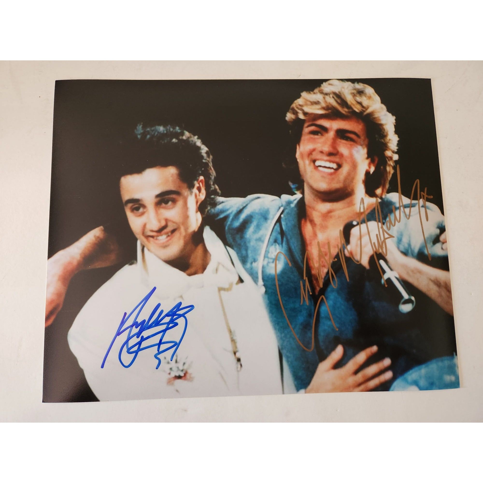 George Michael Andrew Ridgeley 8x10 photo signed with proof