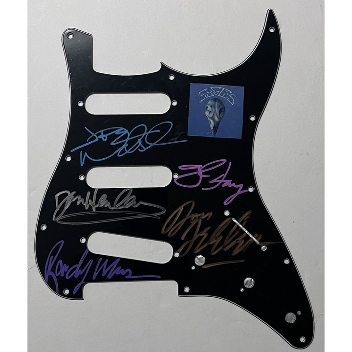 Don Henley Glenn Frey Joe Walsh Don Felder Randy Meisner the Eagles  Stratocaster electric pickguard signed with proof