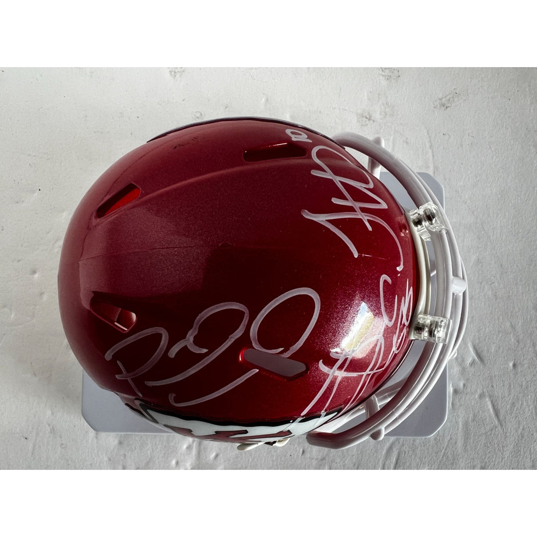 Kansas City Chiefs Tyreek Hill Patrick Mahomes Travis Kelce mini helmet signed with proof