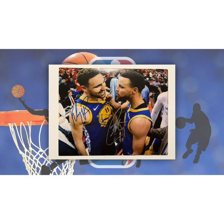 Stephen Curry Klay Thompson Golden State Warriors 8x10 photo sign with proof with free acrylic frame