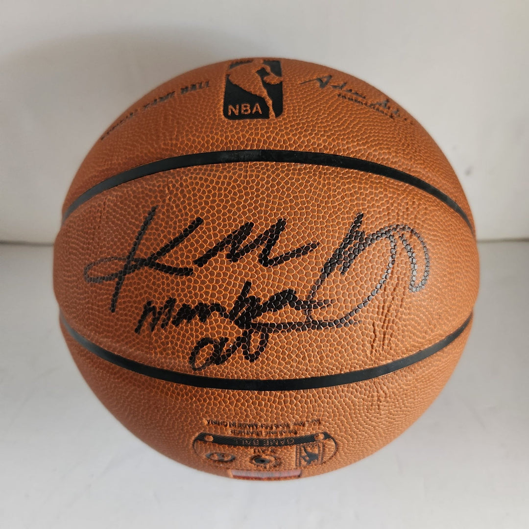 Kobe Bryant NBA game model basketball signed and inscribed Mamba out with proof free acrylic display case