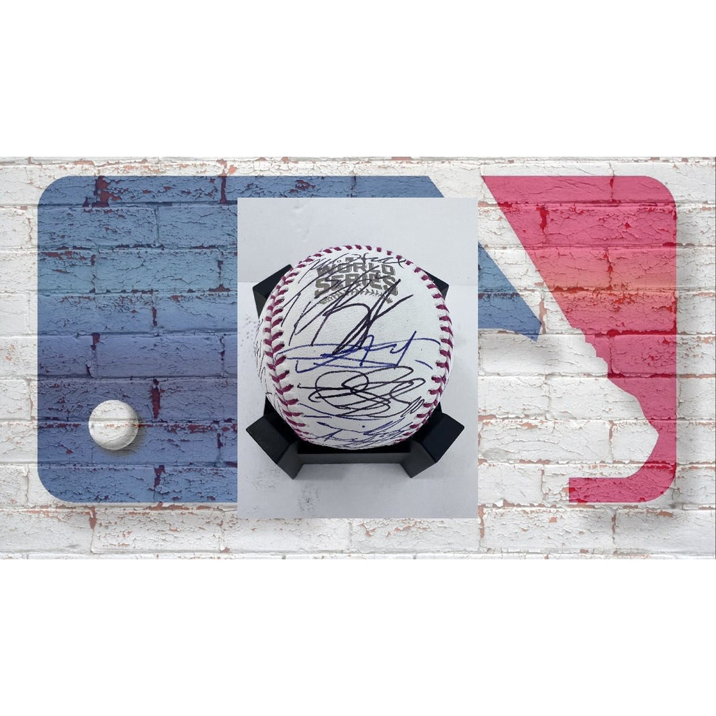 Chicago Cubs 2016 World Series champions team signed commemorative baseball Anthony Rizzo Joe Maddon Kris Bryant WS mvp Ben Zobrist