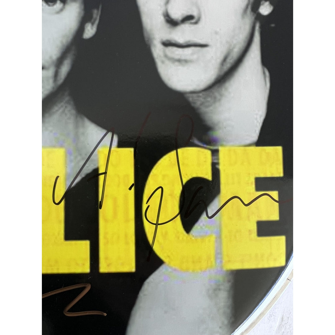 Sting Gordon Sumner Stuart Copeland Andy Summers The Police one-of-a-kind drumhead signed with proof