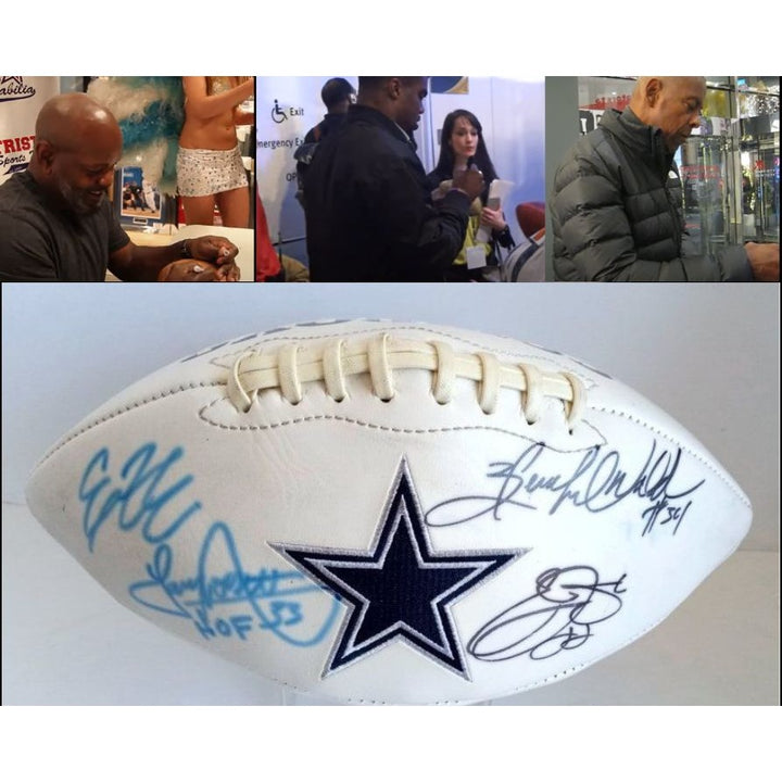 Ezekiel Elliott Tony Dorsett Herschel Walker an Emmitt Smith Dallas Cowboys football signed with proof