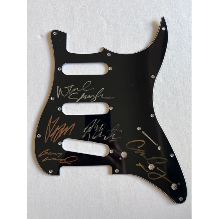 Noel and Liam Gallagher Oasis band signed Stratocaster electric guitar pickguard signed with proof