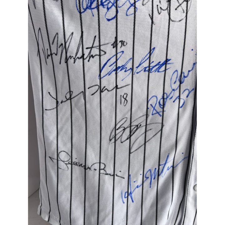 New York Yankees Derek Jeter Jersey Majestic 2009 World Series team signed with proof