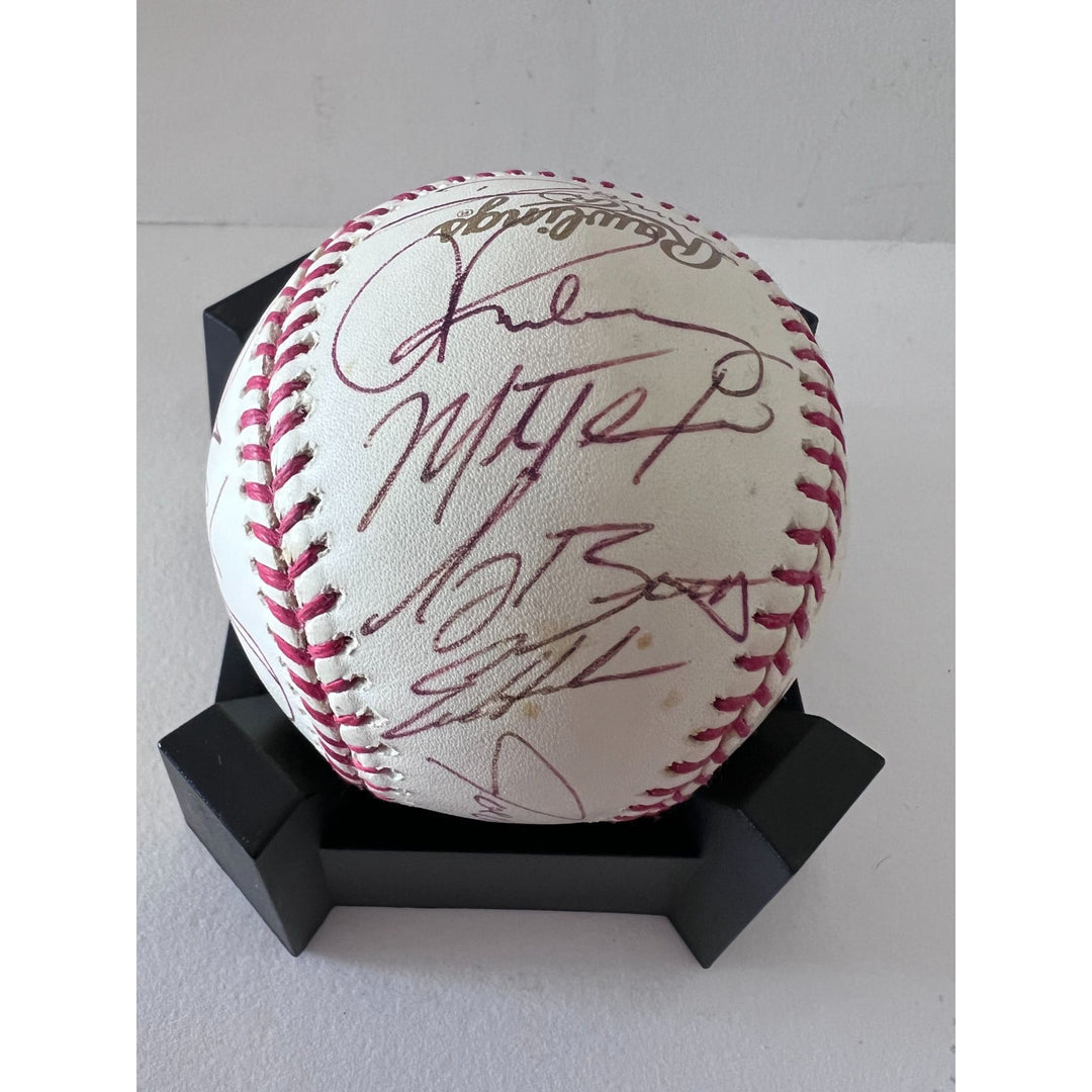 Derek Jeter Alex Rodriguez 2009 New York Yankees World Series champions team signed Rawlings commemorative MLB baseball with proof