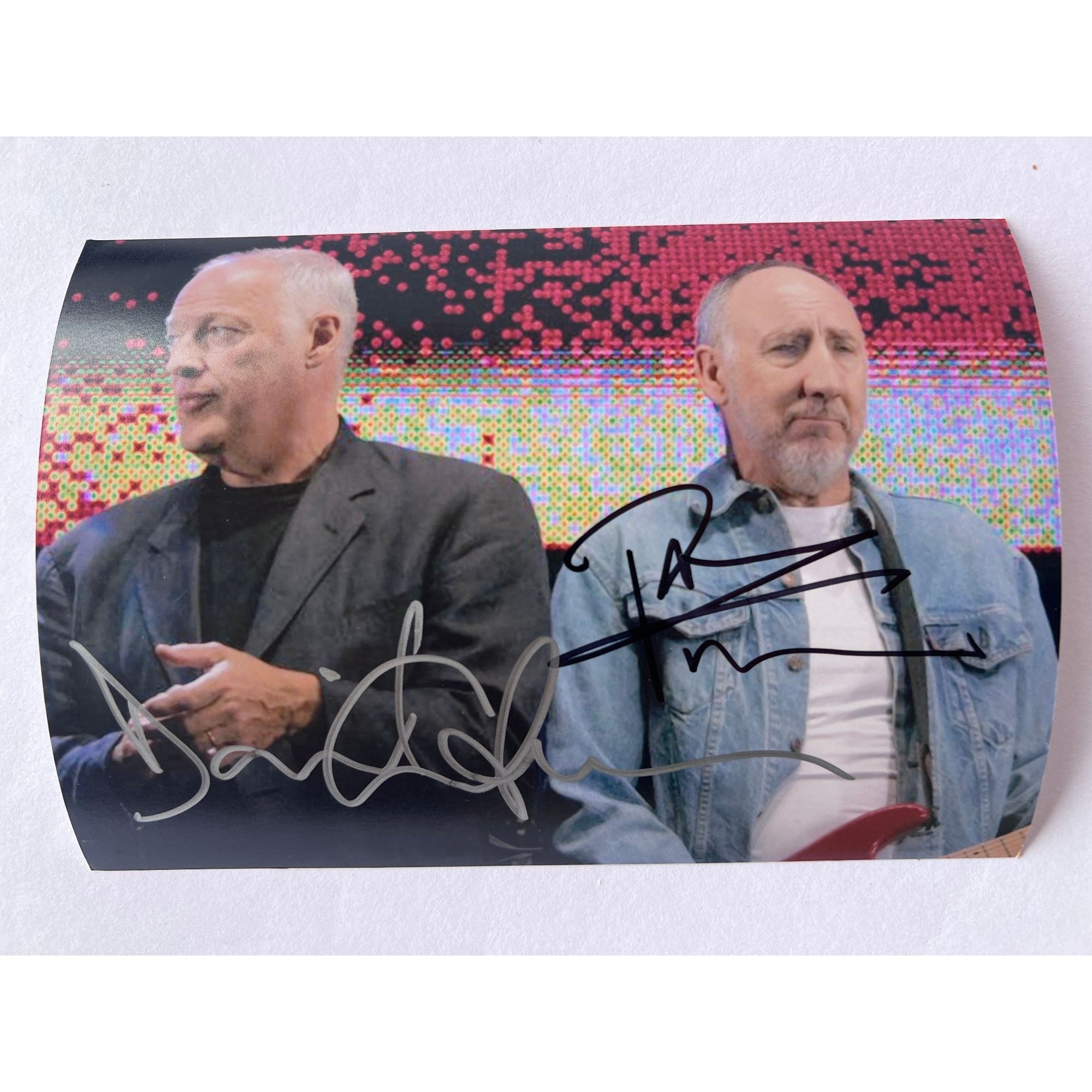 David Gilmour Pink Floyd Pete Townshend The Who 5x7 photograph signed with proof