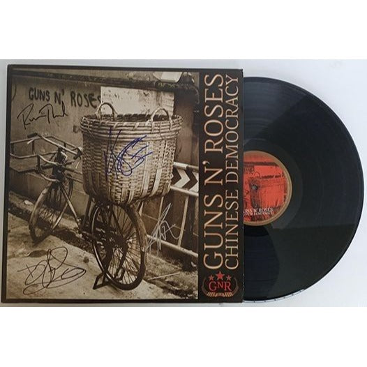 Guns N' Roses Axl Rose Chinese Democracy signed LP with proof