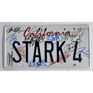 Iron Man original license plate Robert Downey Jr. Stan Lee 13 stars cast signed