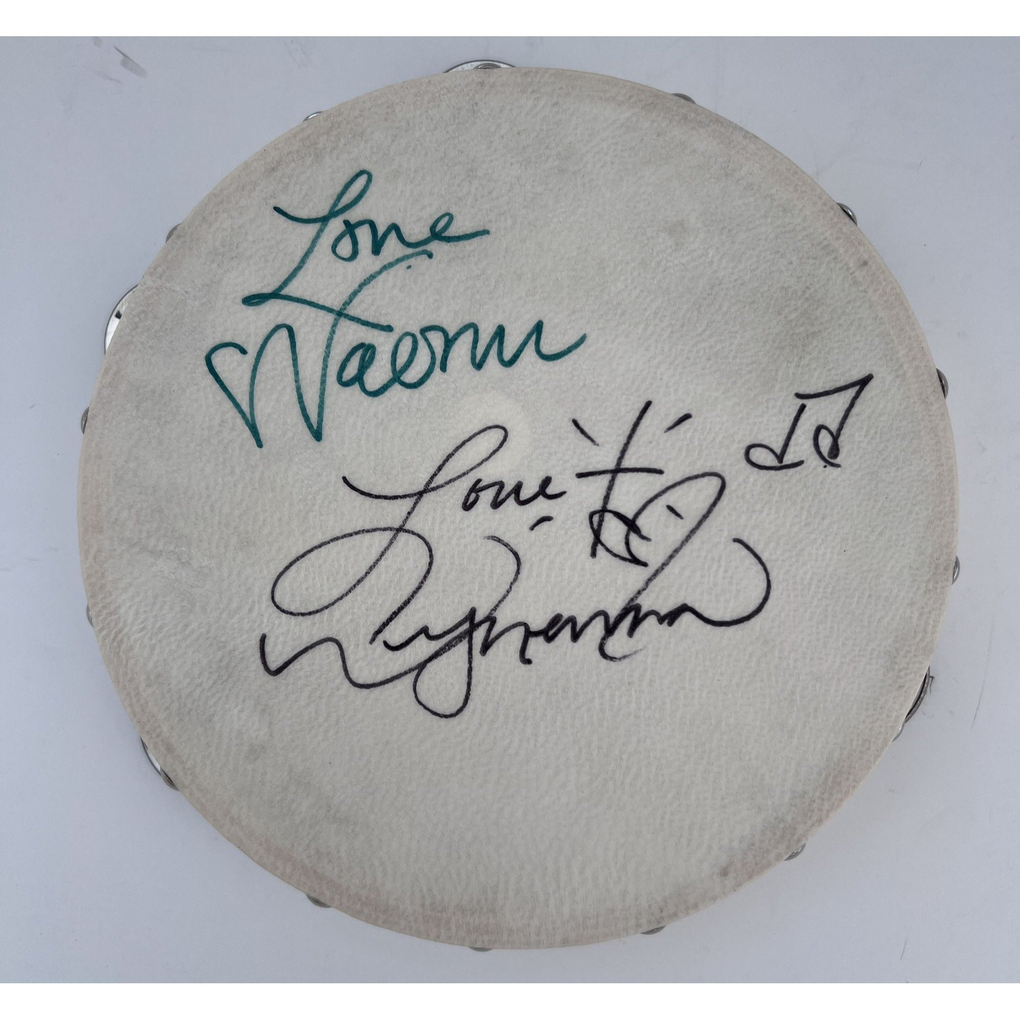 Wynonna and Naomi Judd 10 inch tambourine signed with proof