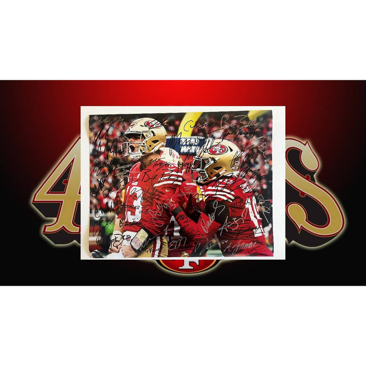 San Francisco 49ers Brock Purdy Christian McCaffrey Deebo Samuel NFC champions 2023-24 16x20 photo signed with proof