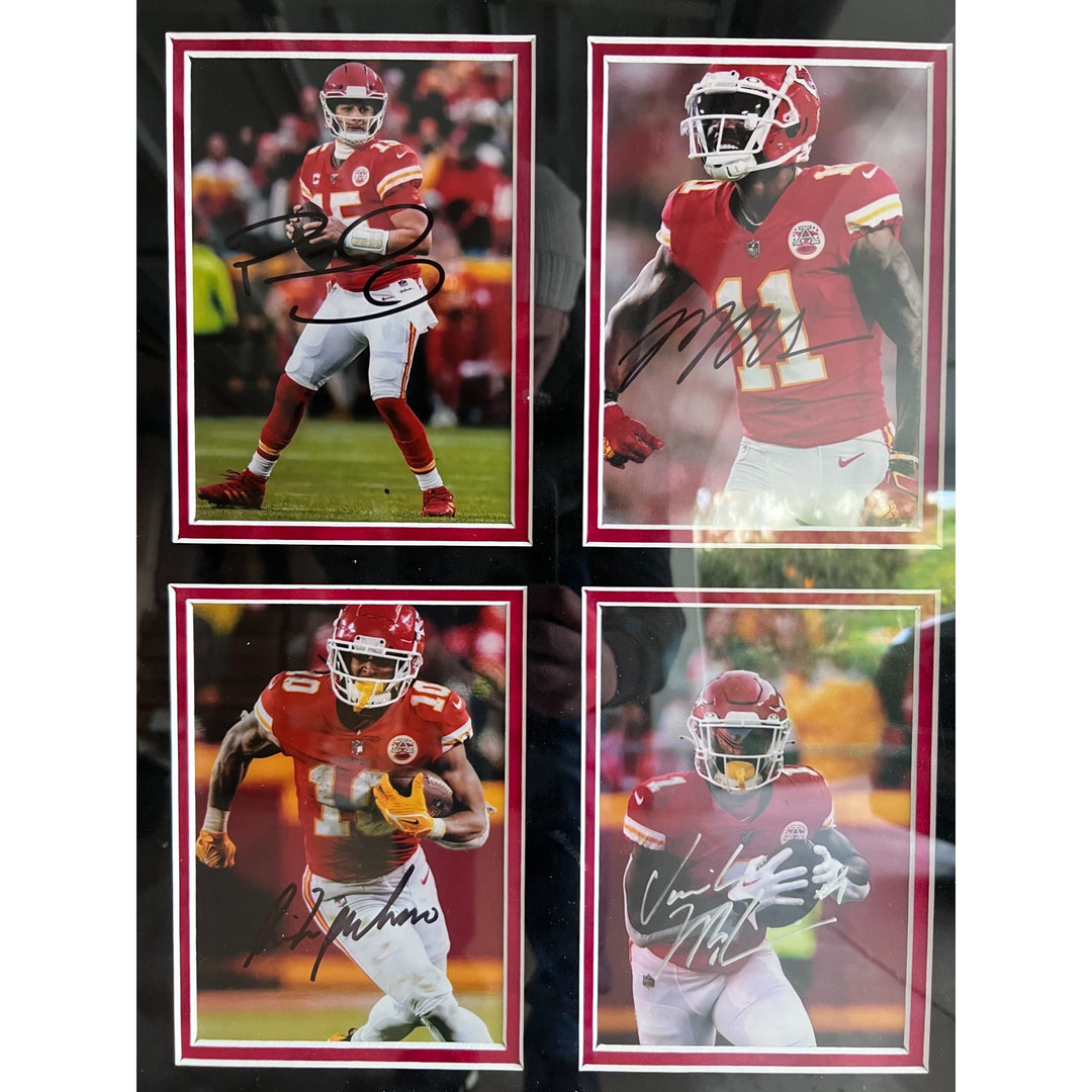 Kansas City Chiefs Patrick Mahomes Travis Kelce Andy Reid Chris Jones Isiah Pacheco 12 top players 5x7s signed and framed with proof